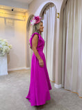 Kevan Jon Serena skater fit and flare dress in bright pink