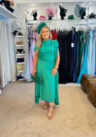 Kevan Jon Didi drape dress in Emerald green