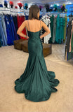 Sylvie satin fishtail formal gown, prom dress red, royal, green, black