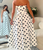 Danni strapless polka dot skater dress