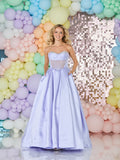 Immie mikado satin prom dress ballgown by Tiffanys navy, black, lilac