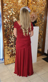 Carla Ruiz 53006 wine ruched full length occasion dress (Copy)