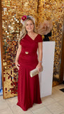 Carla Ruiz 53006 wine ruched full length occasion dress (Copy)