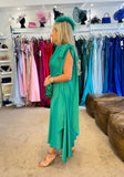 Kevan Jon Didi drape dress in Emerald green