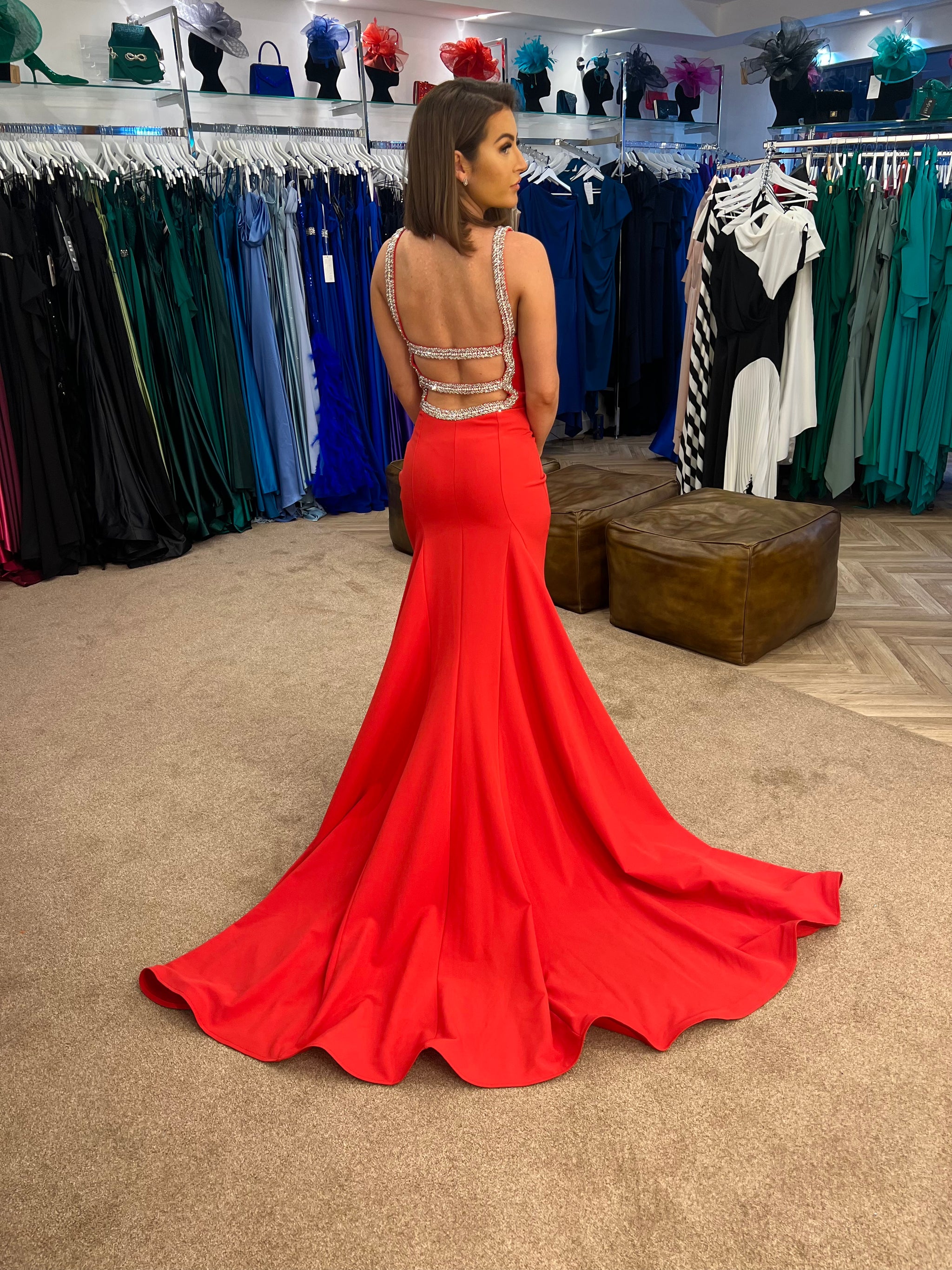 Missguided red prom dress best sale