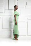 Kevan Jon Koran pleat knee midi dress in pistachio