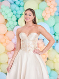BECKI Satin Prom Dress by Tiffanys Prom | Champagne, Midnight Blue & Emerald Green