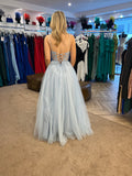 Morgan tulle corset embellished prom dress 2 colours colours lemon, baby blue,