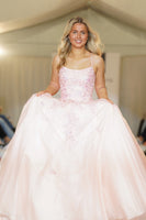 Claudia tulle bardot  ballgown prom dress 2 colours blush pink and baby blue