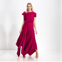 Kevan Jon Emilia pleat dress dusky rose