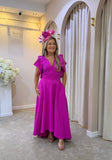 Kevan Jon Serena skater fit and flare dress in bright pink