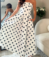 Danni strapless polka dot skater dress