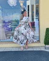 Kevan Jon Denver drape dress in nude print