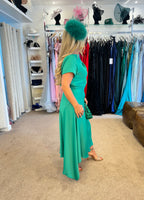 Kevan Jon Didi drape dress in Emerald green