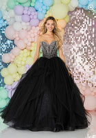 Yana tulle layered Ballgown prom dress by Tiffanys baby pink, baby blue, black