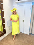 Kevan Jon Didi drape dress in neon lime