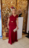Carla Ruiz 53006 wine ruched full length occasion dress (Copy)