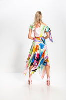 Kevan Jon Emilia pleat knee dress in rainbow