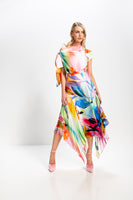 Kevan Jon Emilia pleat knee dress in rainbow