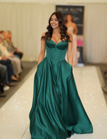 Vala satin prom dress ballgown by Tiffanys in royal, green, red, baby blue