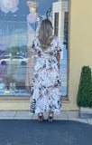 Kevan Jon Denver drape dress in nude print
