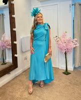 Kevan Jon Didi drape dress in turquoise