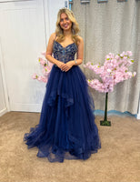Sofia navy layered tulle ballgown ONE OFF SALE DRESS size 10