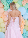 Fiorella satin pearl prom dress ballgown by Tiffanys Prom
