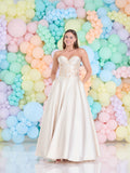 BECKI Satin Prom Dress by Tiffanys Prom | Champagne, Midnight Blue & Emerald Green