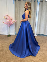 Tiffany’s Harper satin prom dress