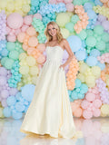 Fiorella satin pearl prom dress ballgown by Tiffanys Prom