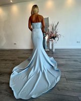 Pia Michi 11466 strapless prom dress formal dress black and light blue