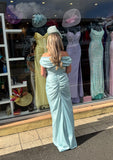 Kevan Jon Eugenia Bardot dip hem midi dress in mint green