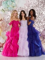 Tula by Tiffany’s tulle layered prom dress ballgown 4 colours fuchsia, lilac, heather, navy