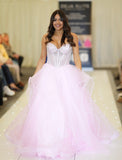 Yana tulle layered Ballgown prom dress by Tiffanys baby pink, baby blue, black