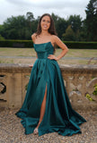 Gina satin prom dress ballgown in wine, butter yellow, emerald and sage