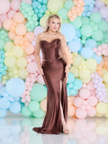 Golden Prom two piece prom dress by Tiffanys chocolate, black, champagne