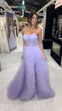 Evita London lilac ruffle prom dress