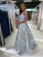Eva floral diamanté ballgown prom dress