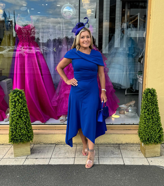 royal blue skater dress plus size Feeling Fancy V Neck Mini Skater Dress M: 6-8 / Royal Blue at Rebdolls