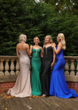 Selena  diamante embellished satin tight prom dress 4 colours