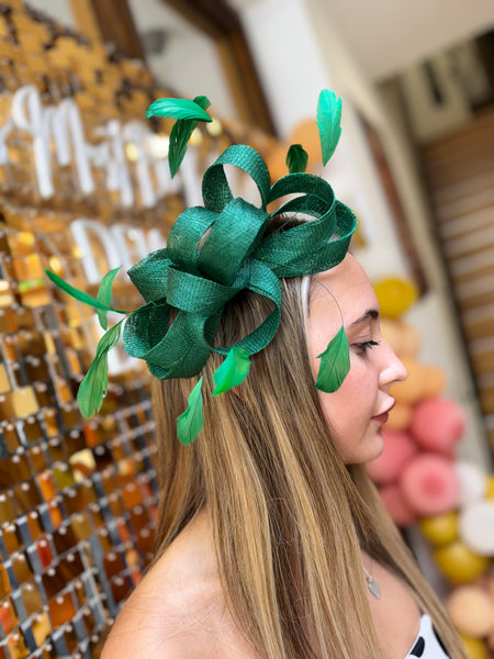 Hunter green fascinator