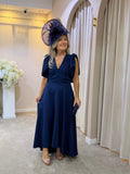 Kevan Jon Serena skater fit and flare dress in navy