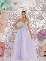 Alina by Tiffany’s tulle prom dress in baby blue, lilac