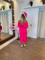 Kevan Jon Kyoto bardot knee dress in hot pink