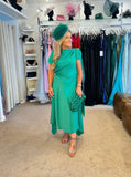 Kevan Jon Didi drape dress in Emerald green