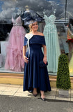 Kevan Jon Kristina skater flare dress in navy and ivory