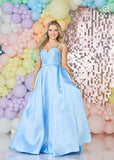 Blaine satin prom dress by Tiffany’s