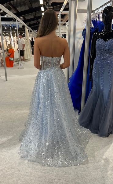 Seline ice blue sequin strapless prom dress Ballgown Deja Elite Boutique Seline ice blue sequin strapless prom dress Ballgown Deja Elite Boutique