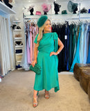 Kevan Jon Didi drape dress in Emerald green